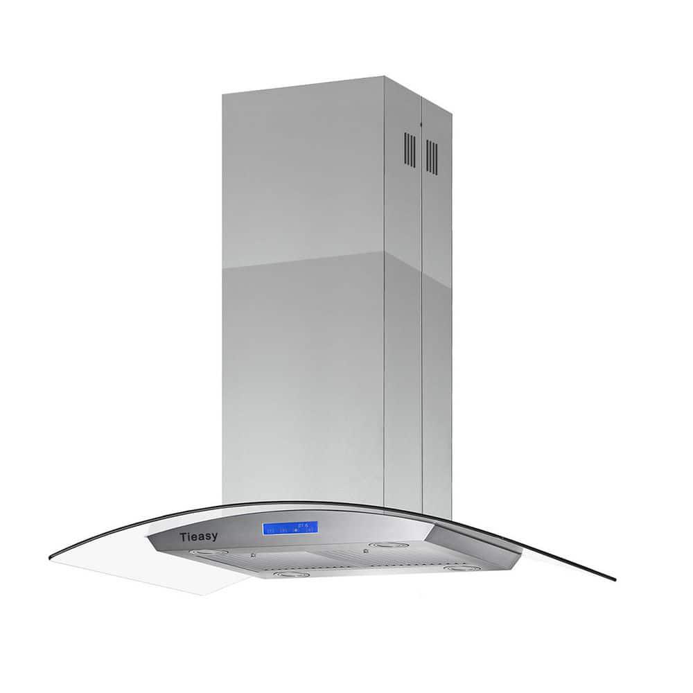 Flynama 36 in 900 CFM Island Mount with LED Light Range Hood in Silver