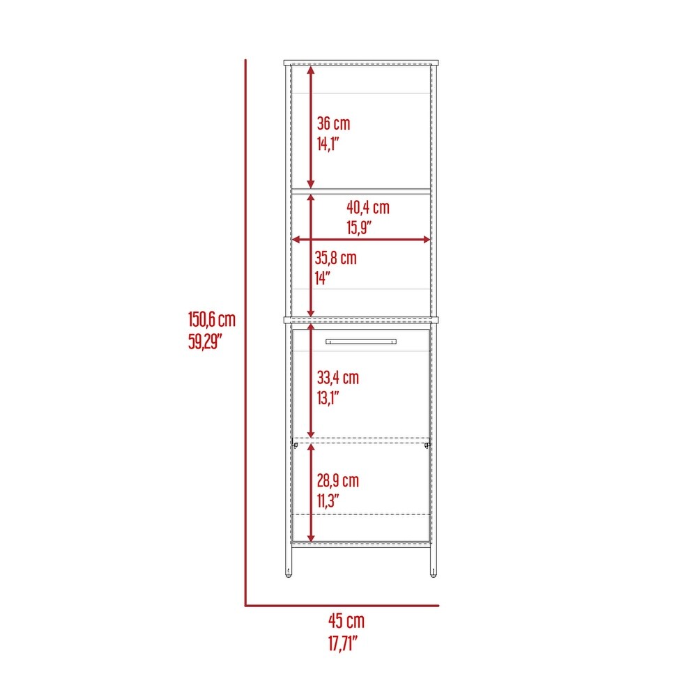 Pantry Cabinet with 4 Shelves and 1 Door