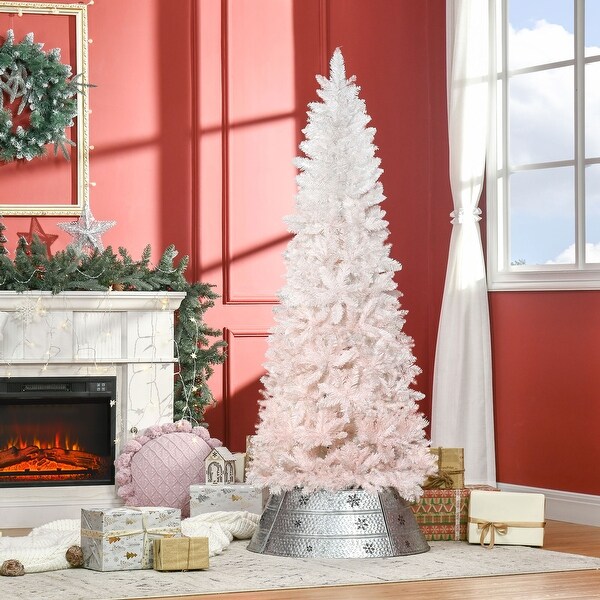 HOMCOM Gradient Slim Christmas Tree with Stand