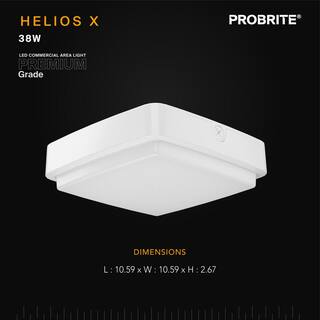 PROBRITE 150W Equivalent Integrated LED White Outdoor CanopyCeiling Light 4000 Lumens 4000K HELX35-4K-WH