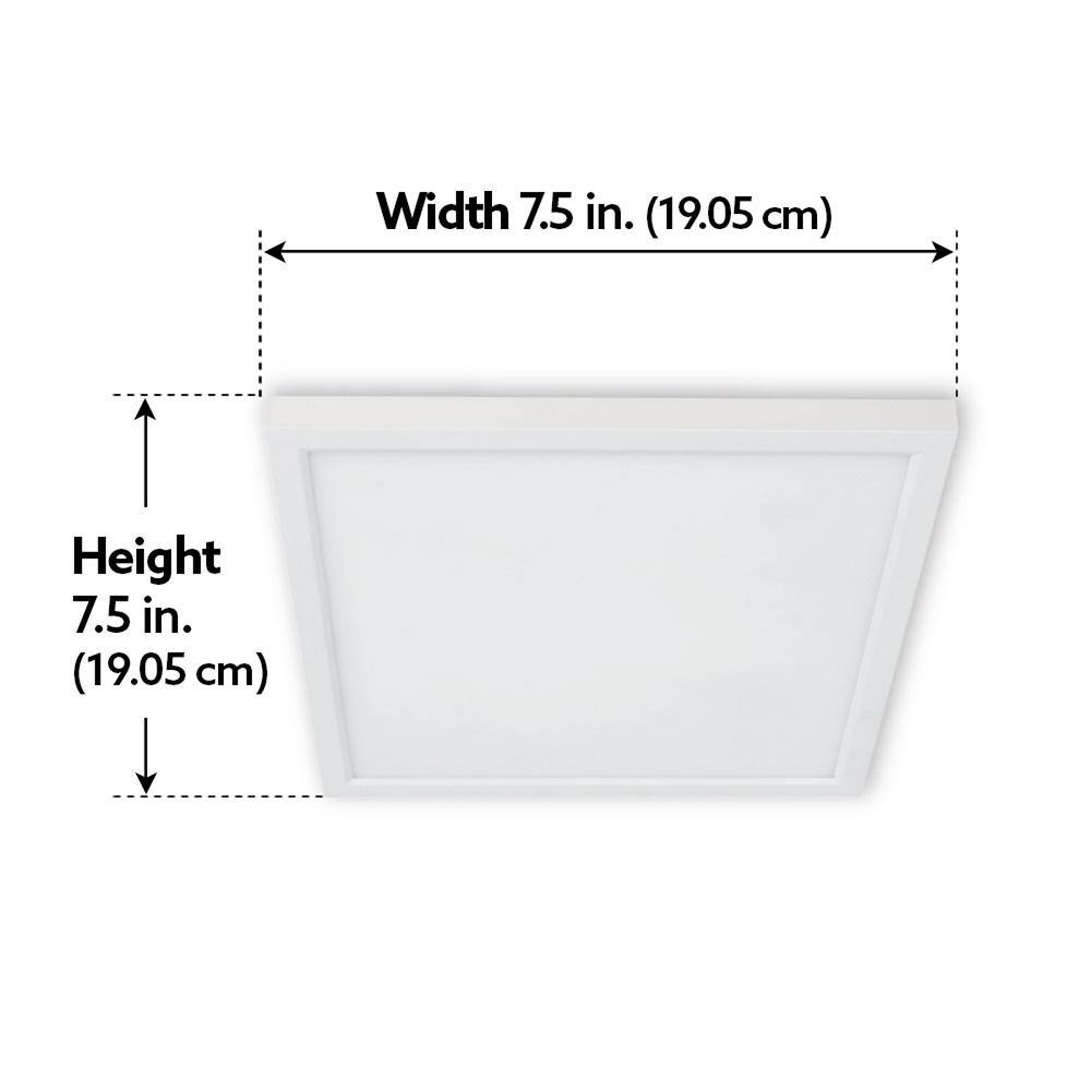 Feit Electric 10.5W Integrated LED Flush Mount 7.5 in. White Square Dimmable Flat Panel Ceiling with Color Change 5CCT 742086WYCA