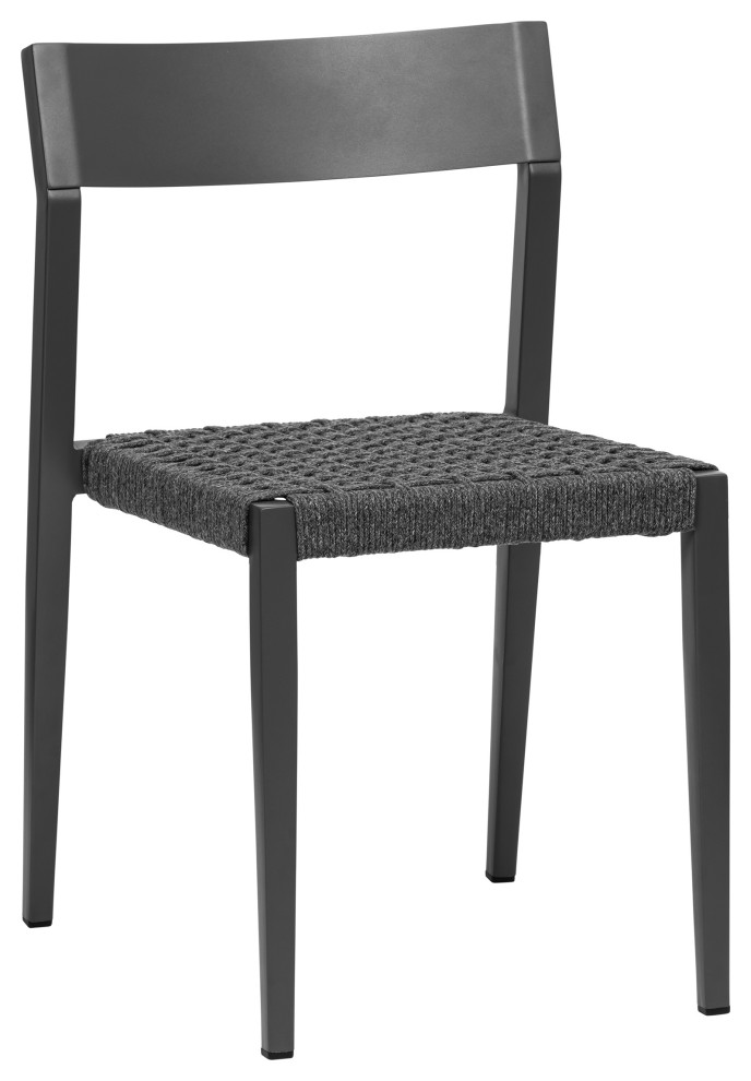 Ronan Side Chair  Gray Set of 2   Beach Style   Outdoor Dining Chairs   by Euro Style  Houzz