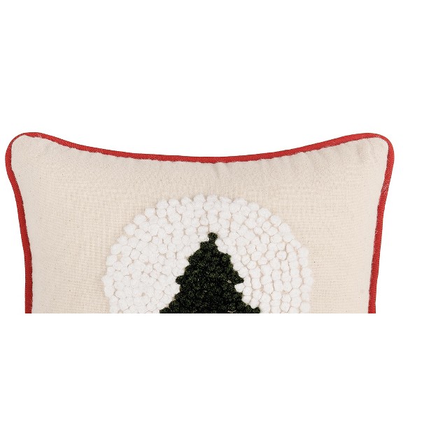 X 8 quot Snow Globe Tree French Knot Petite Size Accent Throw Pillow