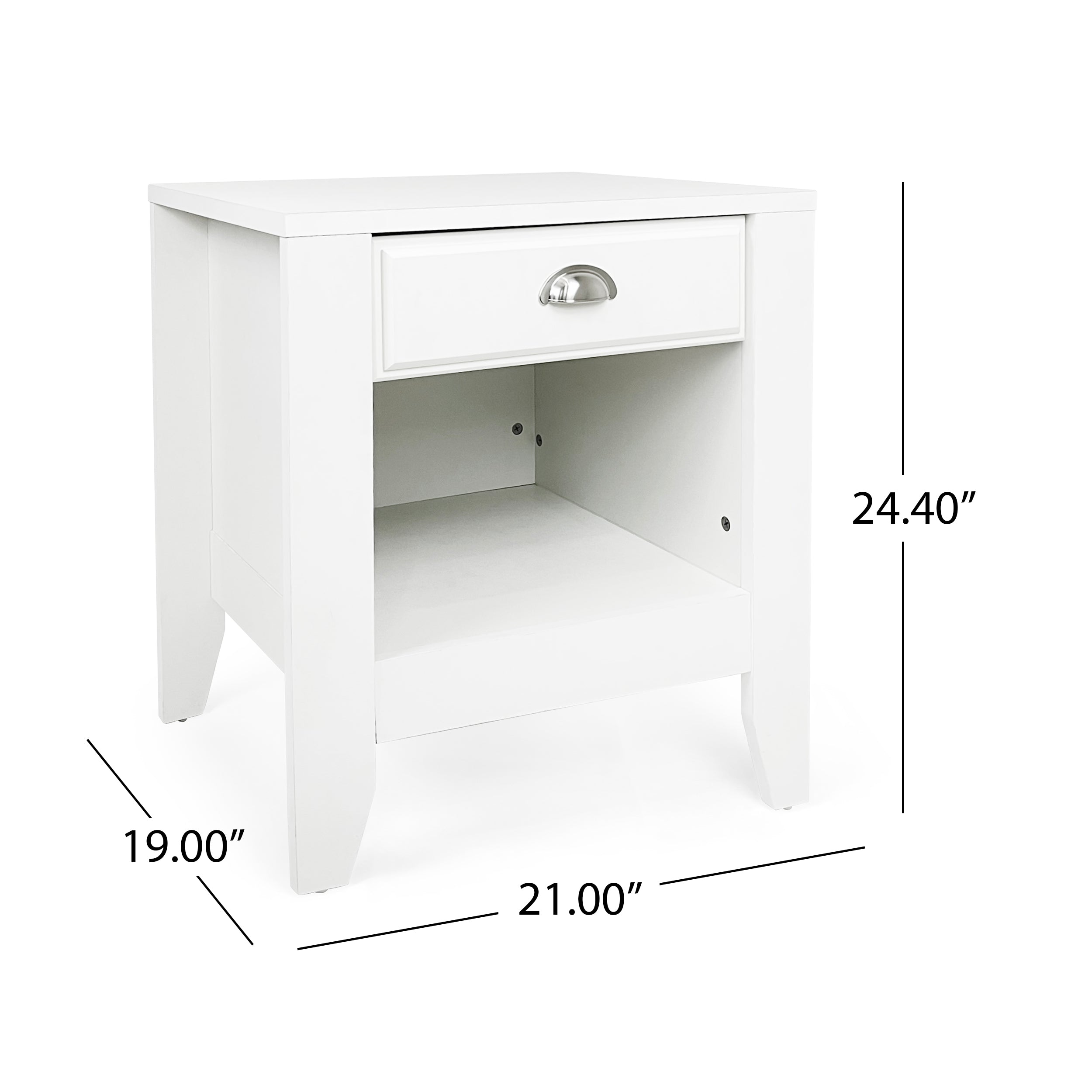 Cleary Contemporary Faux Wood Nightstand with Drawer