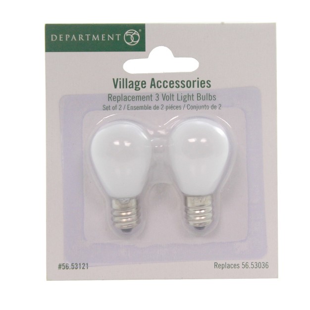 Department 56 Accessory 3 Volt Light Bulbs One Package Of Two Replacement Bulbs 1 5 Inches Village Lights 53121 Glass White