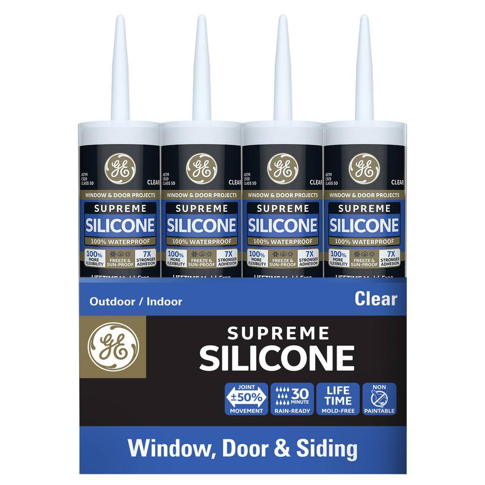 GE 10.1 oz. Supreme Silicone Clear Window and Door Caulk 2814816