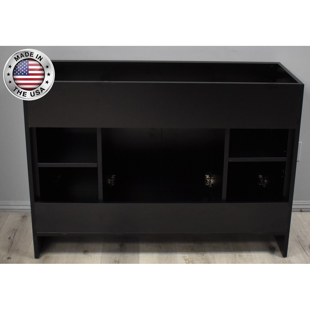 Volpa USA Villa 48 inch Black Freestanding Bathroom Cabinet