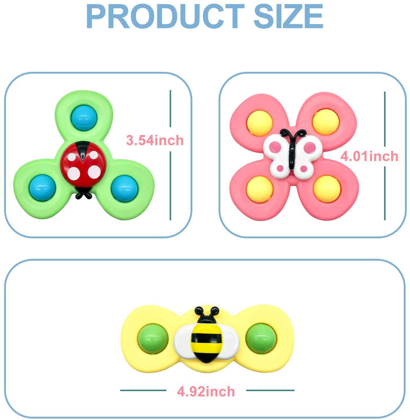 Suction Cup Spinner Toys， Infant Baby Children Toys 6-12-19 Months Baby Rattles Toy， Sensory Toys Bathtub Bath Toys Spinning Toy for Toddler