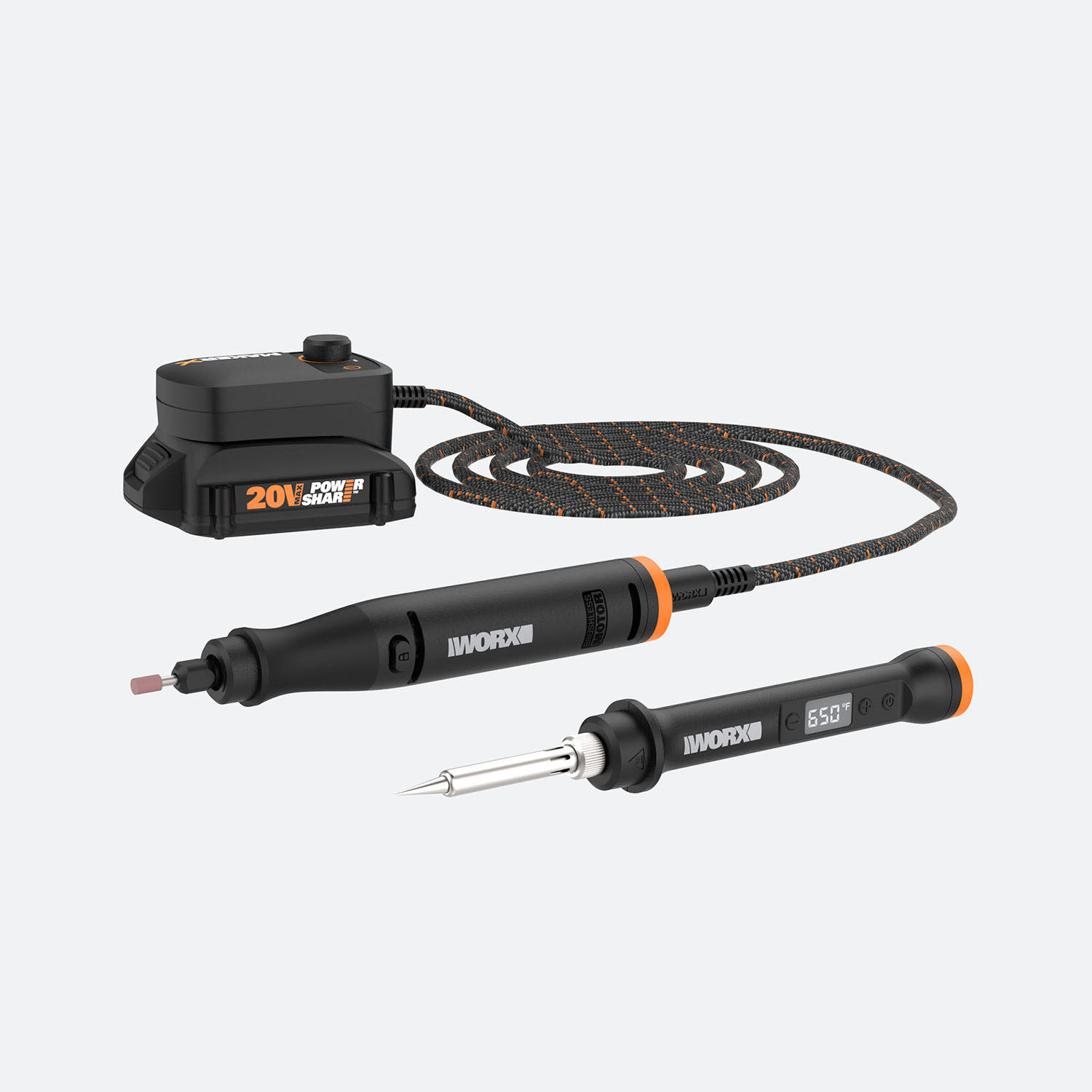 Worx 20V MAKERX Combo Kit—Rotary Tool + Wood and Metal Crafter - 54 Accessories