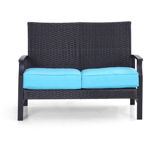 Rattan Wicker Patio Loveseat Captiva Designs