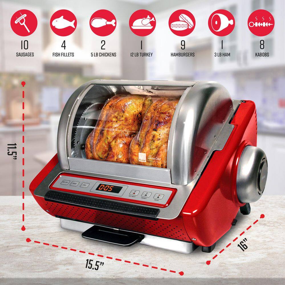 Ronco EZ-Store Red Countertop Rotisserie Oven ST5250RED