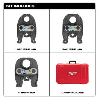 MW M12 12-Volt Lithium-Ion Force Logic Cordless Press Tool Kit with 12 in. to 1 in. Iron Pipe Jaws (6-Jaws Included) 2473-22-49-16-2496