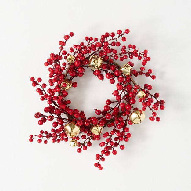 15 quot h Sullivans Berry And Bell Christmas Mini Wreath Red