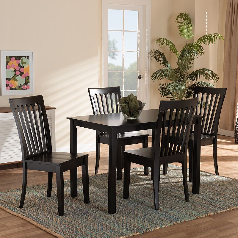 Baxton Studio Erion Dining Chair and Table 5-piece Set