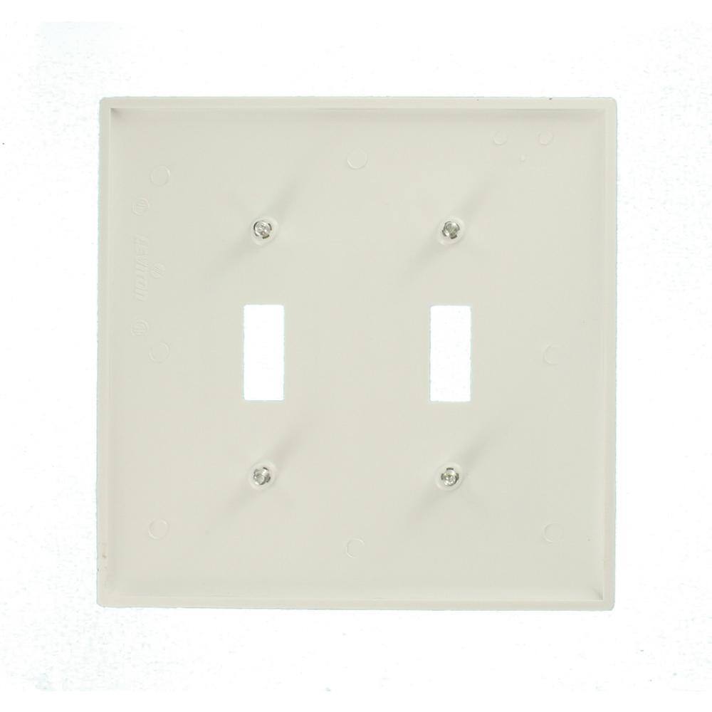 Leviton White 2-Gang Toggle Wall Plate (1-Pack) R52-00PJ2-00W