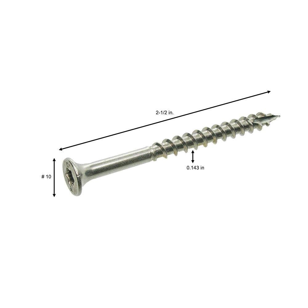 #10 x 2-12 in 305 Stainless Steel Star Drive Deck Screw (5 lbs. - Pack) MAXS21210DS3055