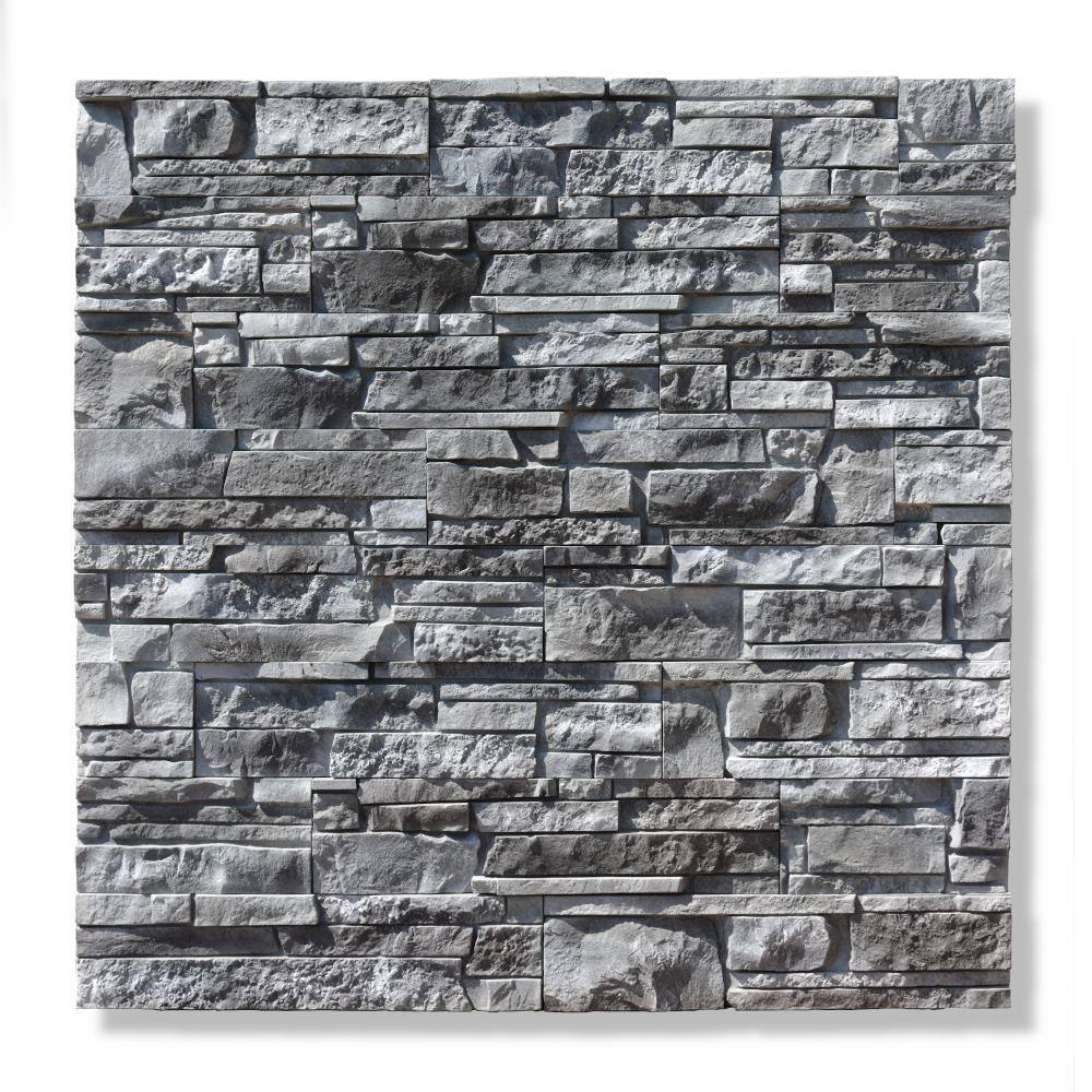 Silvermine Stone 6 in. x 24 in. Stone Veneer Ledgestone Flat Panel Evening Gray (Box of 8) EG-BL-XX-FL