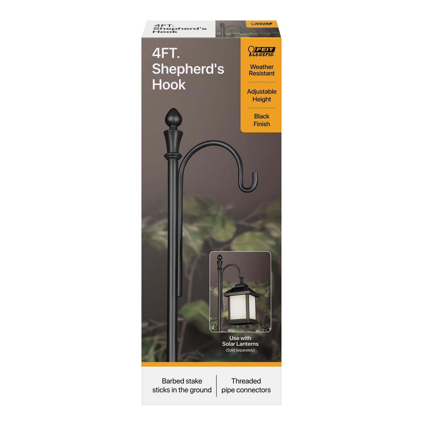 Feit SOLAR FIXTURES Black Metal 48 in. H Shepherds Hook 1 pk