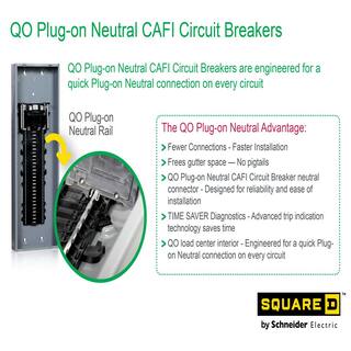 Square D QO 20 Amp Single-Pole Plug-On Neutral Combination Arc Fault Circuit Breaker QO120PCAFIC