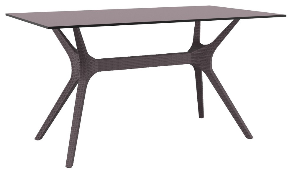 Ibiza Rectangle Table 55 quot  Brown   Midcentury   Outdoor Dining Tables   by Compamia  Houzz