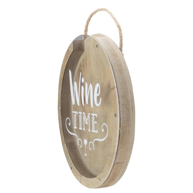 Northlight 12 Round Wine Time Cork Collector Wooden Hanging Wall Decoration