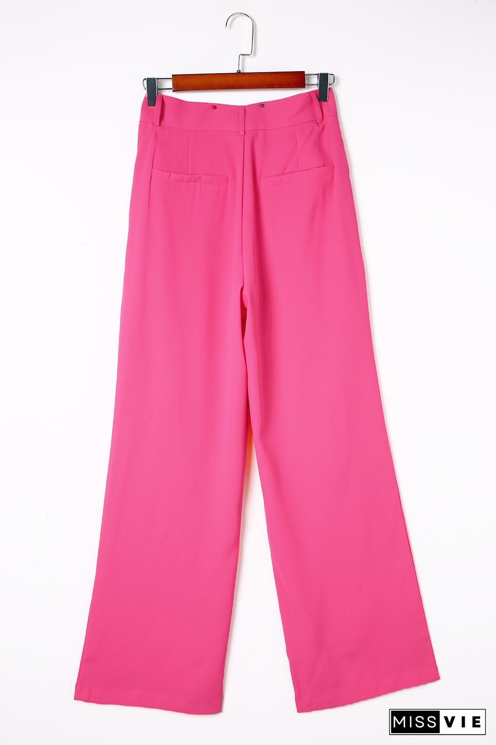 Rose Pleated High Waist Wide Leg Casual Pants