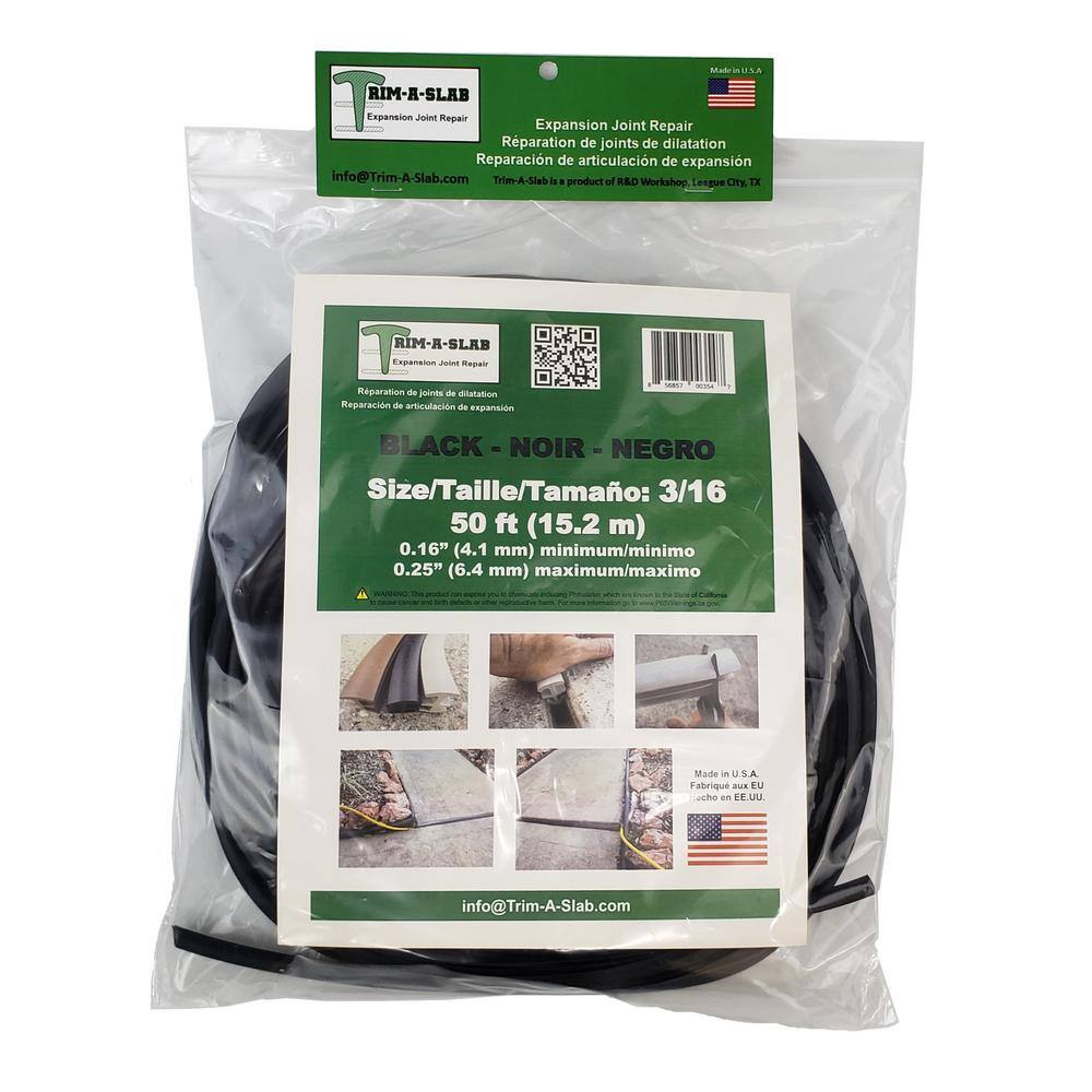 Trim-A-Slab 316 in. x 50 ft. Concrete Expansion Joint in Black 3547