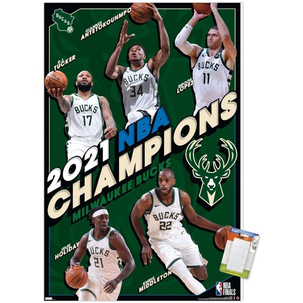 Trends International Nba Milwaukee Bucks 2021 Nba Finals Champions Unframed Wall Poster Prints