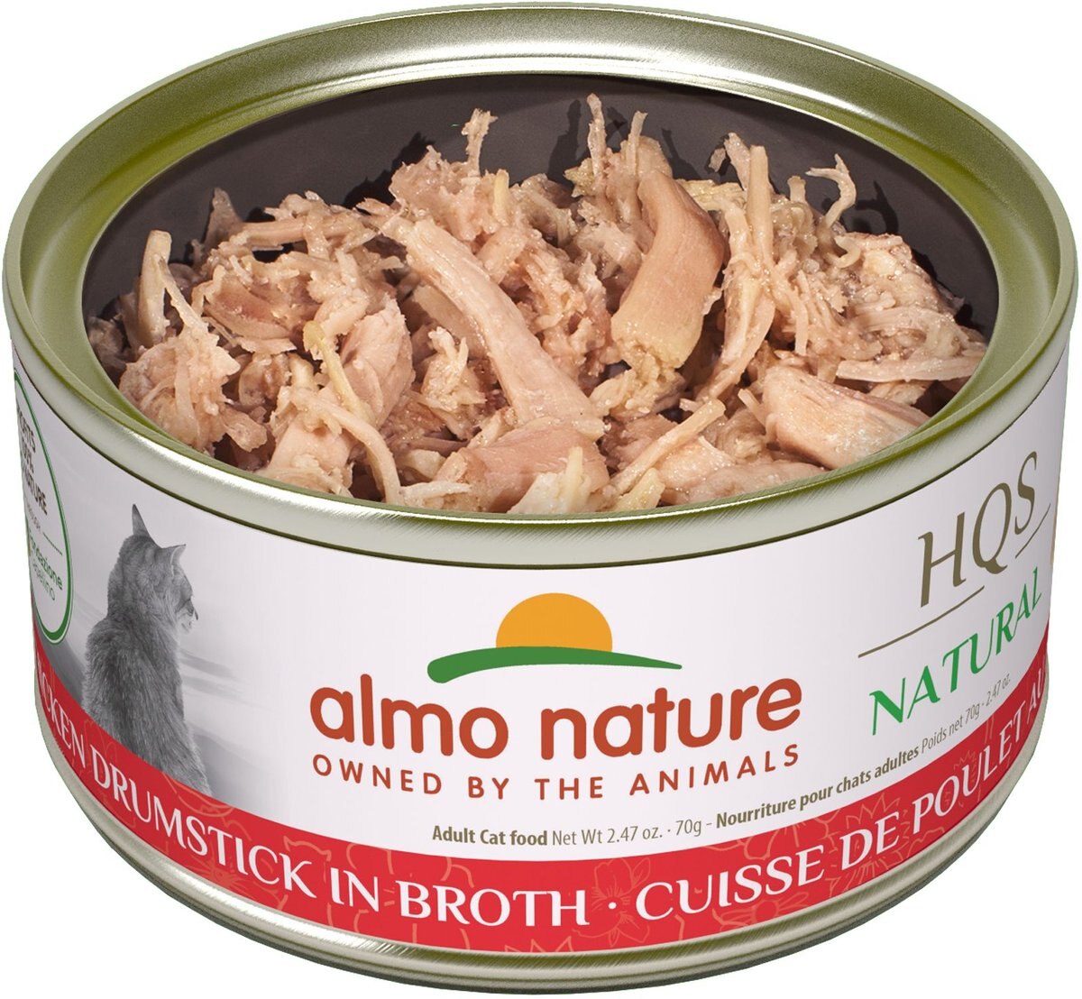 Almo Nature HQS Natural Chicken Drumstick in Broth Grain-Free Canned Cat Food