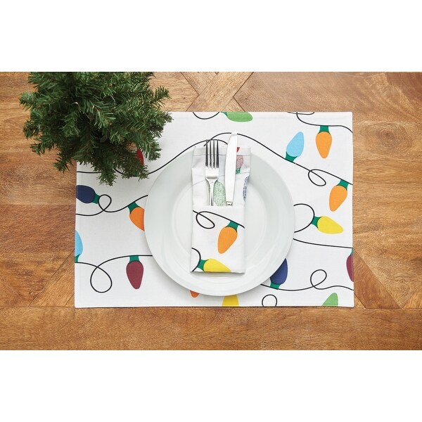 Christmas Light Printed Holiday Napkin Set of 6