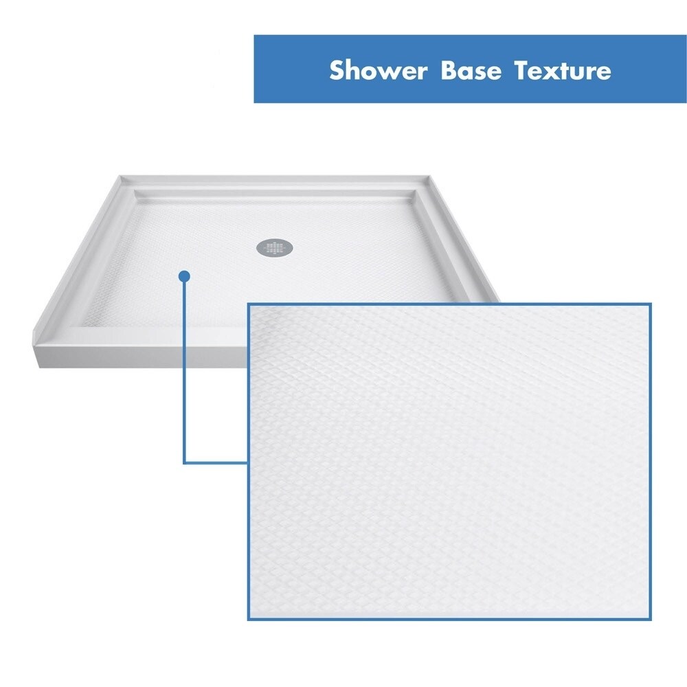 DreamLine Lumen 36 in. D x 36 in. W by 74 3/4 in. H Hinged Shower Door and Base Kit   36\