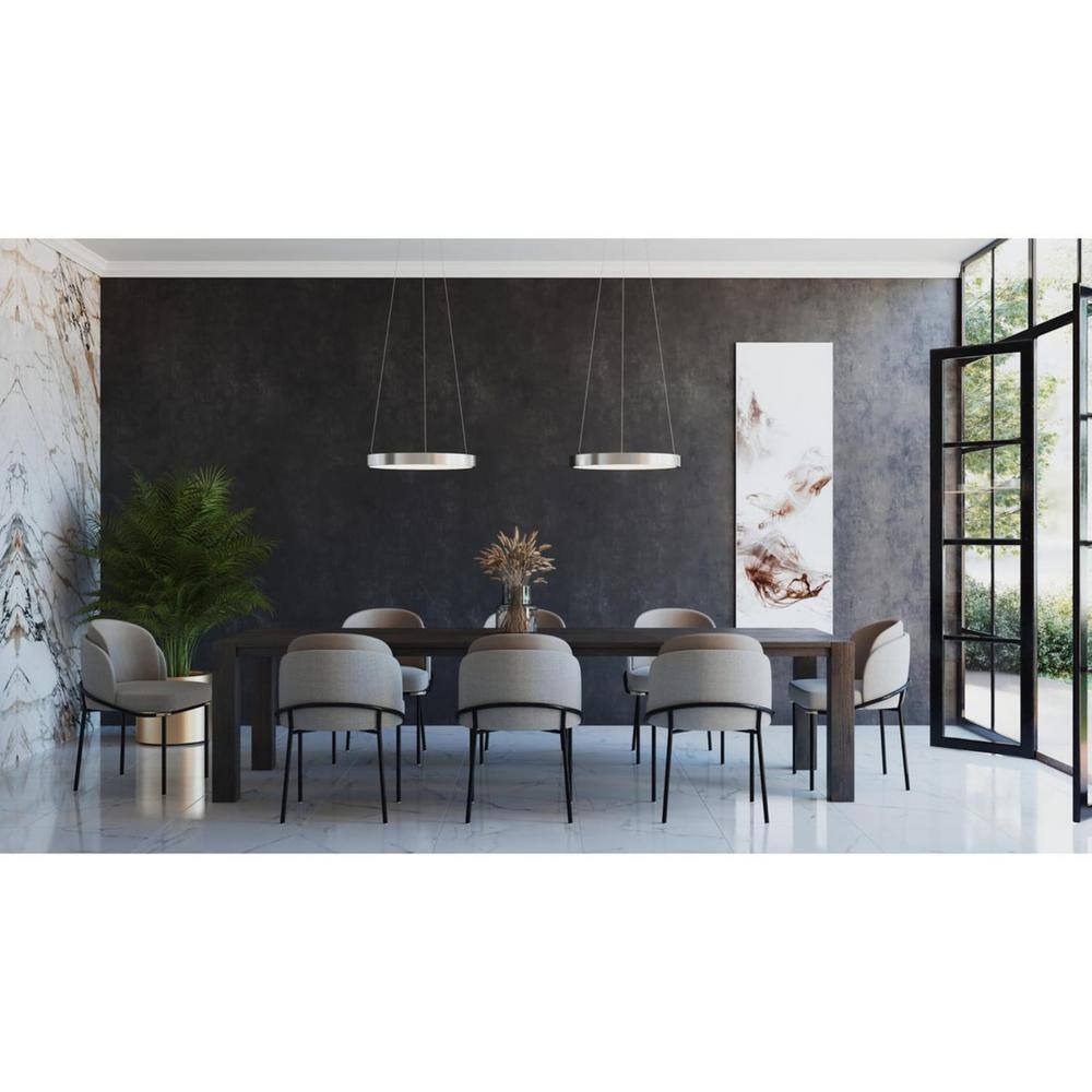 Progress Lighting Inverse Collection 27-Watt Integrated LED Brushed Nickel Modern Integrated LED Pendant with Shade P500369-009-30