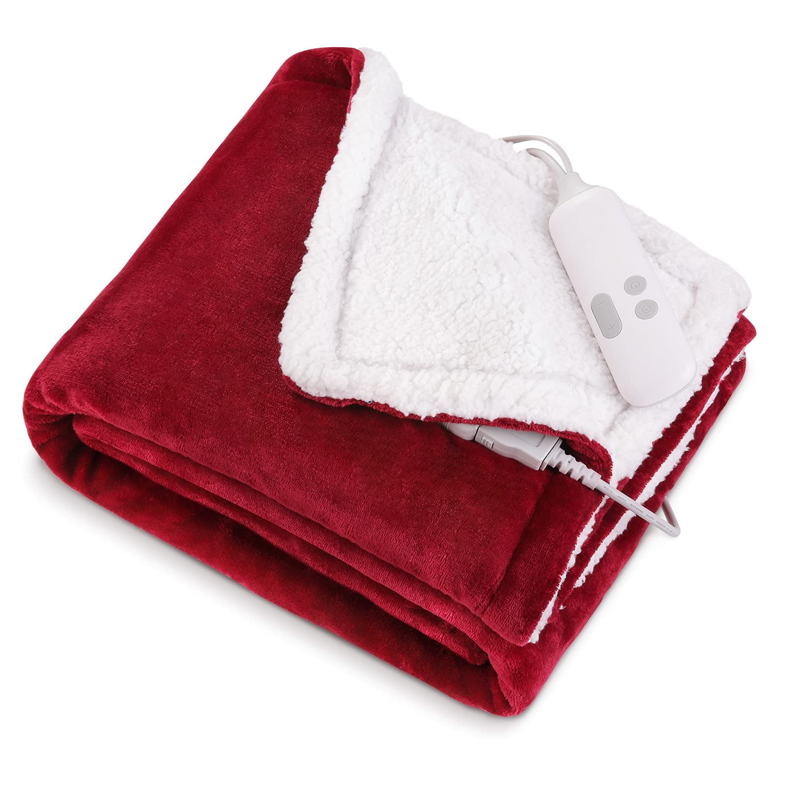 MARNUR Electric Blanket Heated Throw Flannel and Velveteen， Fast Heating Blanket 50