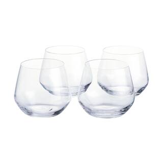 Home Decorators Collection Genoa 18.5 oz. Lead-Free Crystal Stemless Wine Glasses (Set of 4) 253520