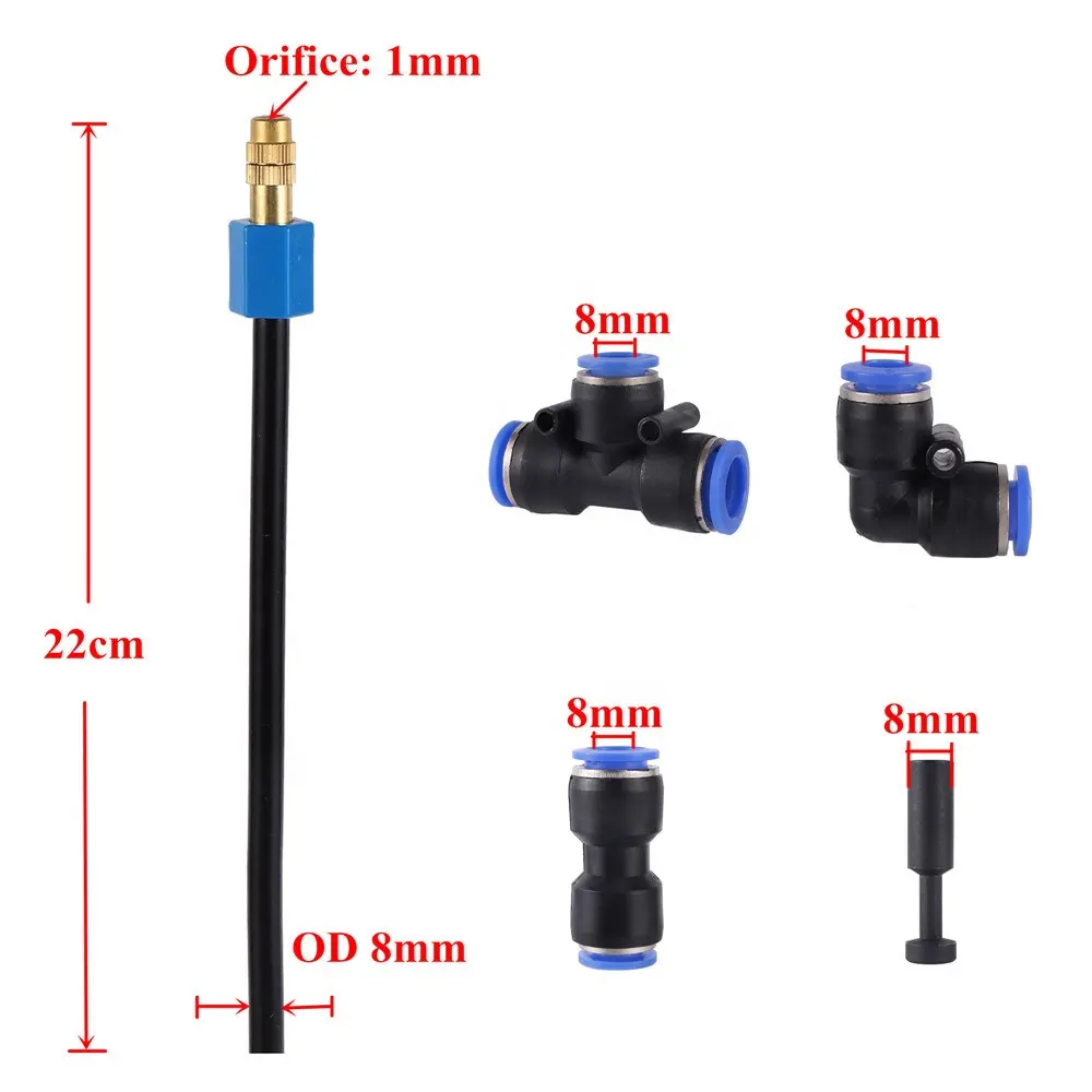 Omnidirectional Misting Nozzle Kit Atomizer Sprayer For Garden Irrigation Humidity Landscaping Cooling Dust Removal