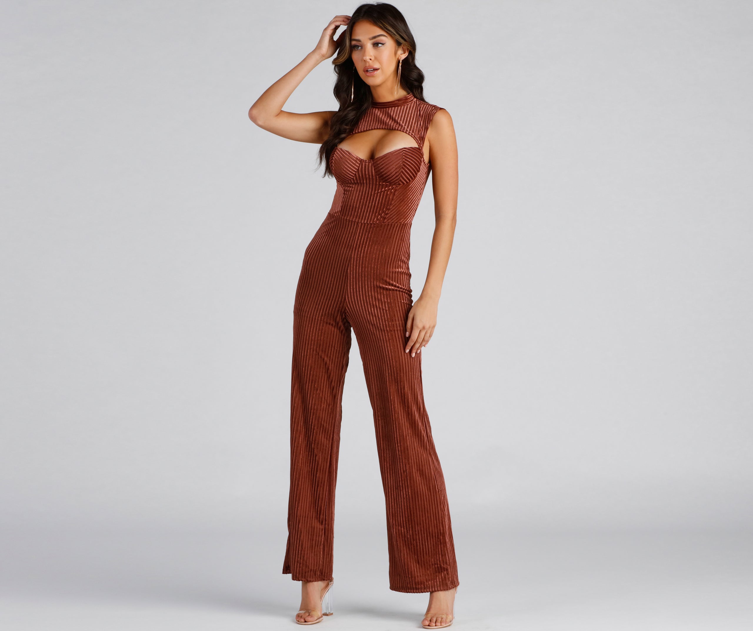 Trendy Vibes Velvet Jumpsuit