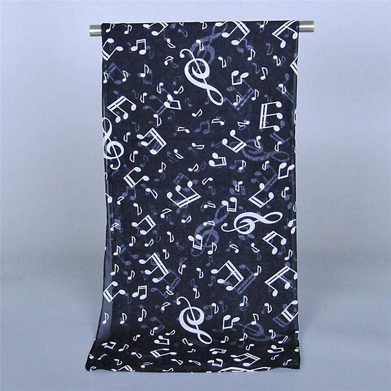 Womens Fashion Scarves Musical Note Print Ladies Soft Chiffon Infinity Scarf New