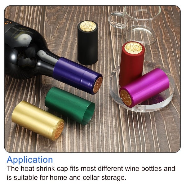 180Pcs 30mm PVC Heat Shrink Wine Bottle Caps Sleeves Top Cover Film 6 Colors - Multi-Color