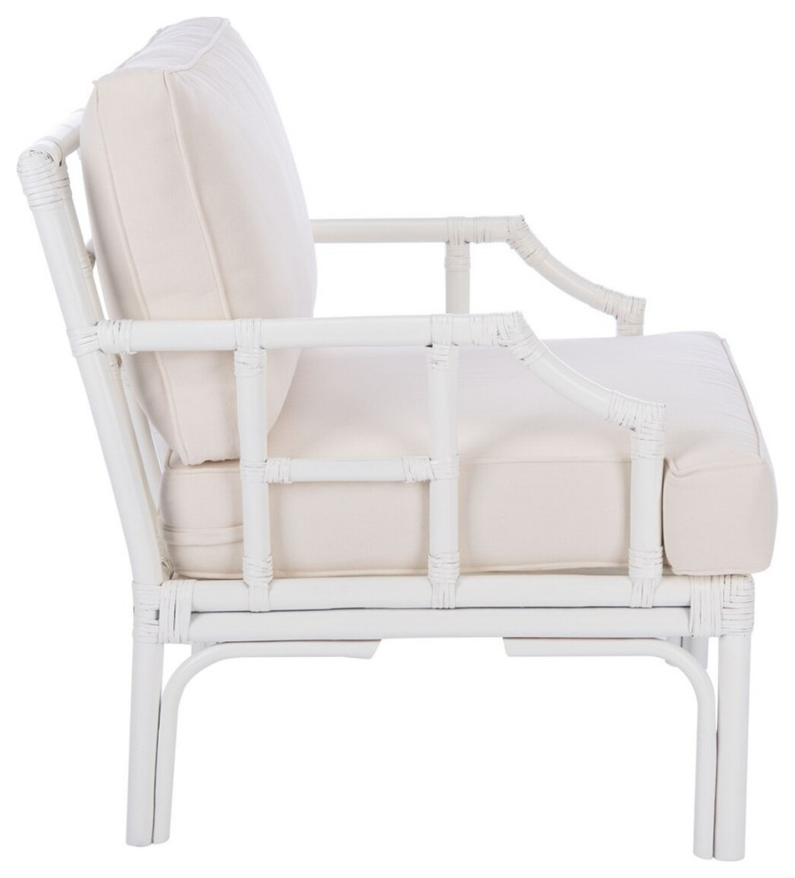 Zimmi Accent Chair With Cushion White   Tropical   Armchairs And Accent Chairs   by Peachtree Fine Furniture  Houzz