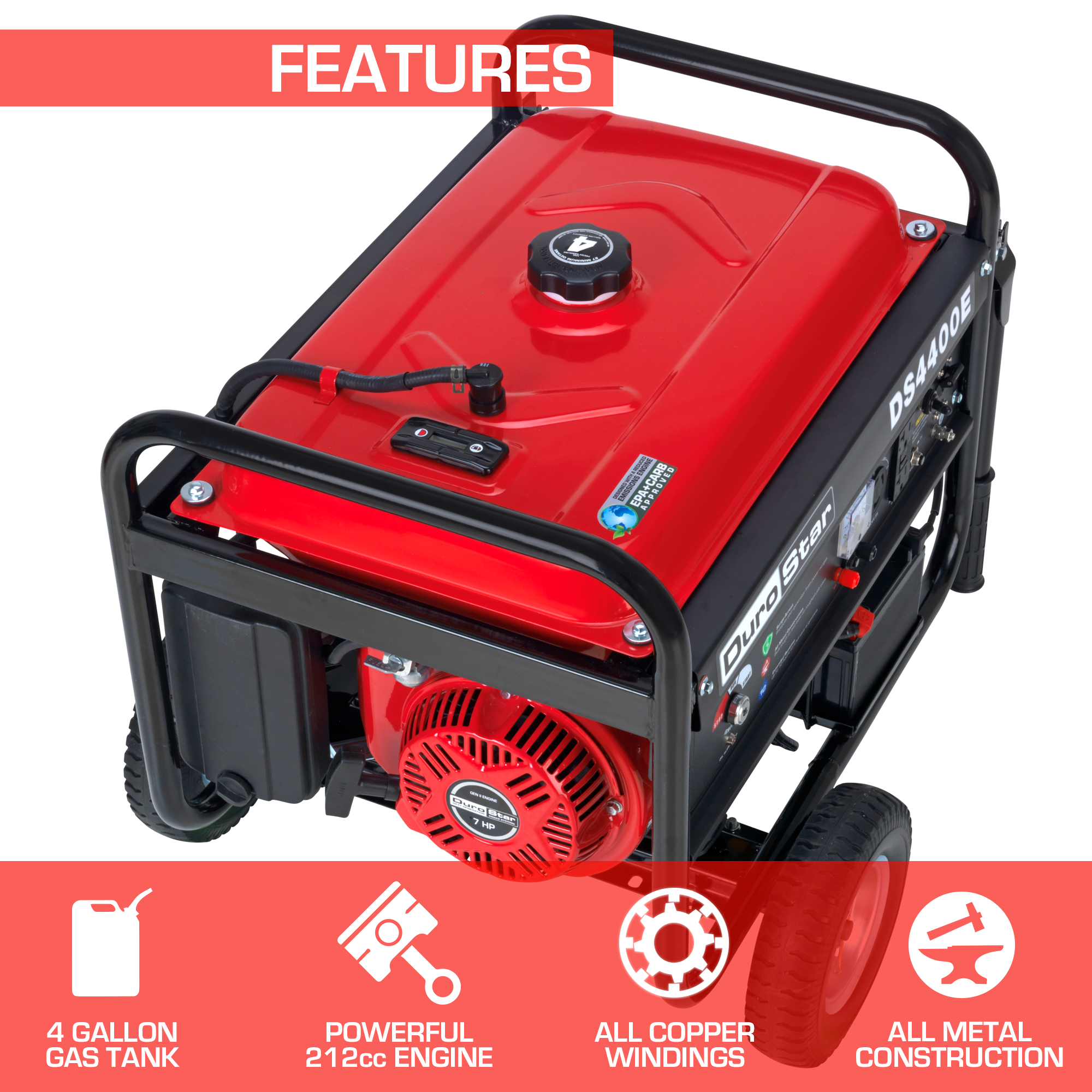 4,400 Watt Gasoline Portable Generator