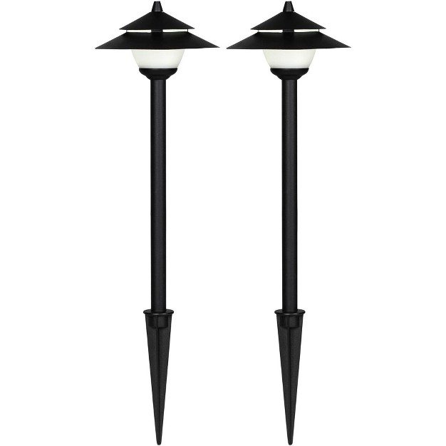 High Black Led Landscape Lights Set Of 2