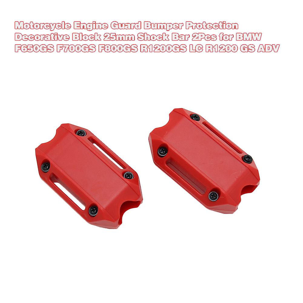 Red Motorcycle Engine Guard Bumper Protection Decorative Block 25mm Shock Bar 2pcs For Bmw F650gs F700gs F800gs R1200gs Lc R1200 Gs Adv