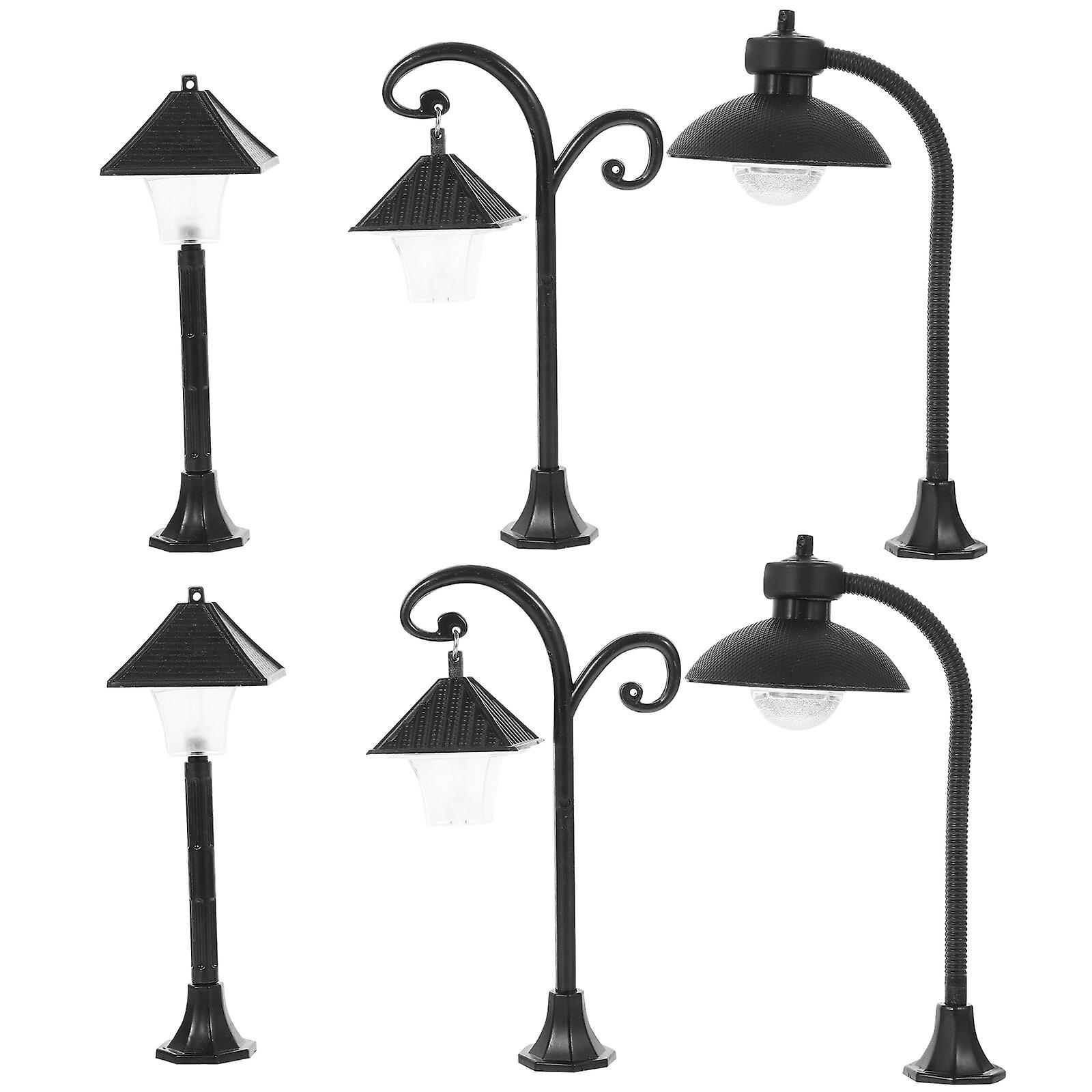 6pcs Sand Table Yard Lamps Tiny Street Lights Props Construction Sand Table Supplies