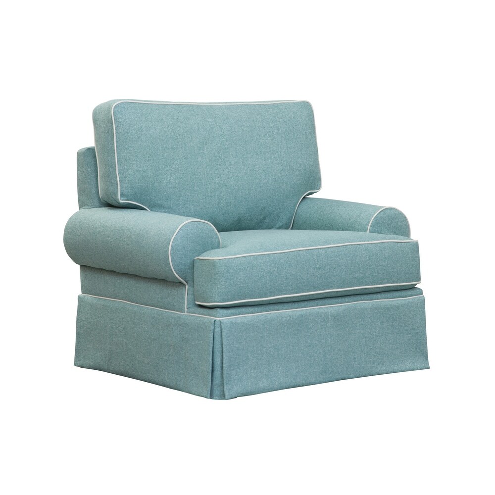 American Furniture Classics Model Coastal Aqua Series Upholstered Arm Chair