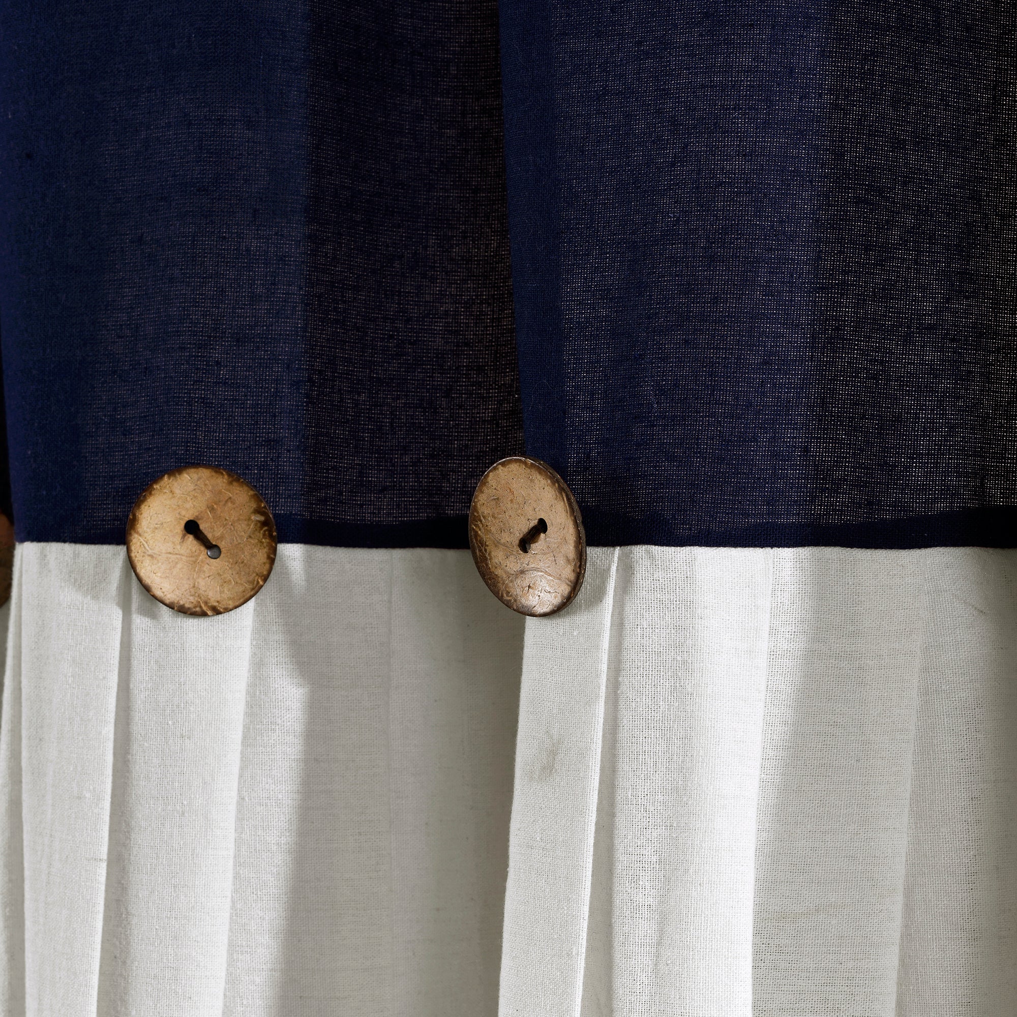 Linen Button Window Curtain Panel