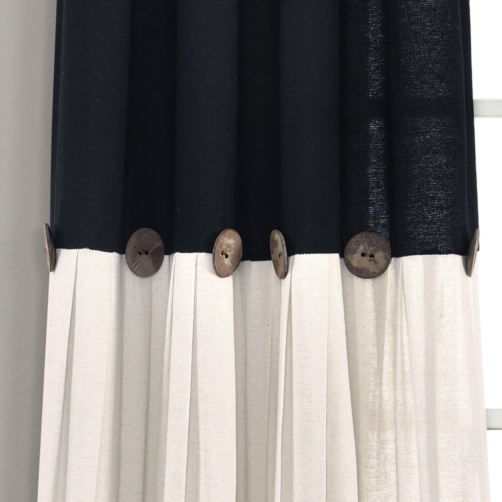 Lush Decor Linen Button New Window Curtain Single Panel   108\