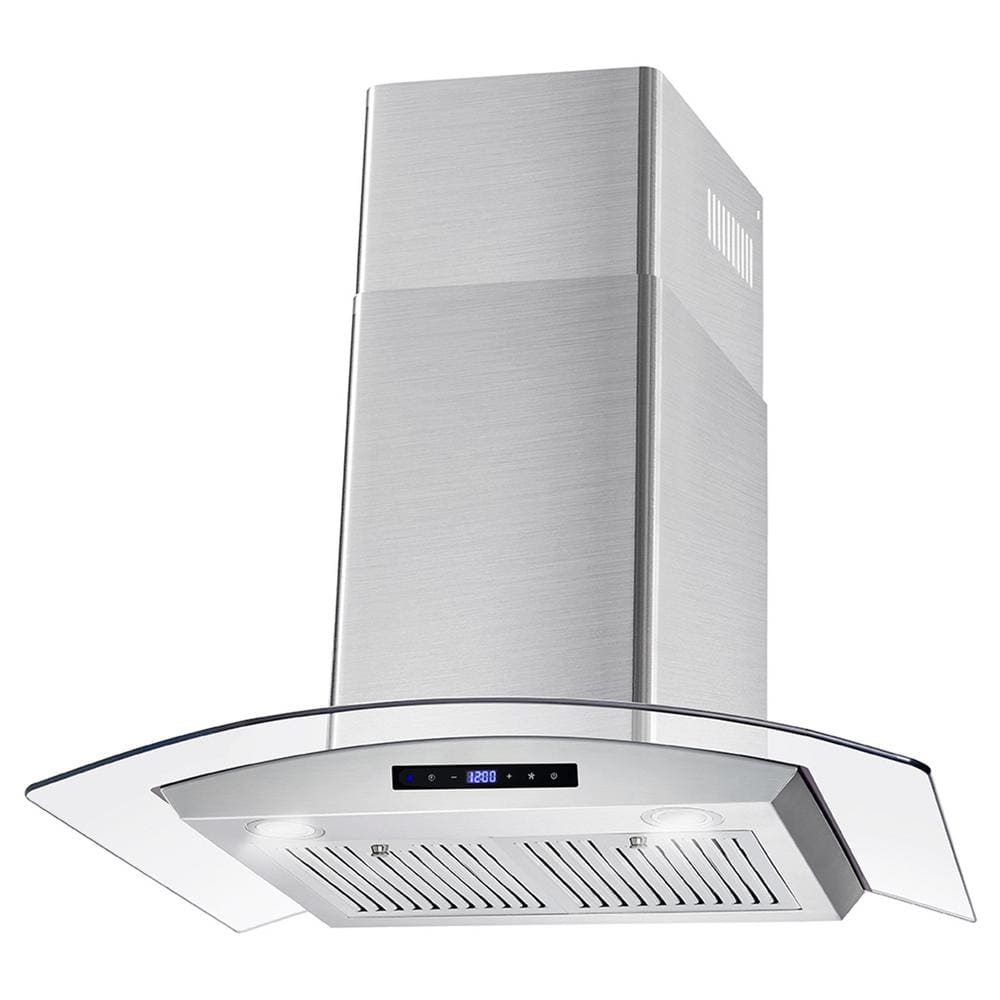 Cosmo 30 in Ducted Wall Mount Range Hood in Stainless Steel with Touch Controls LED Lighting and Permanent Filters