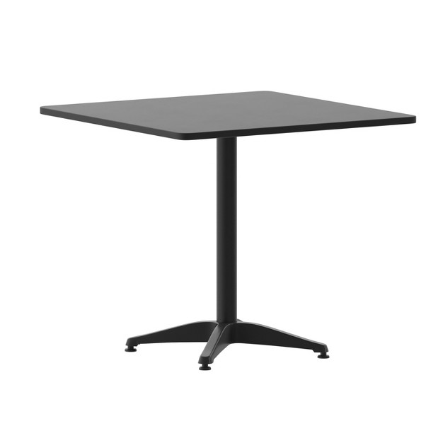 Emma And Oliver 31 5 x27 x27 Square Aluminum Indoor outdoor Table With Base