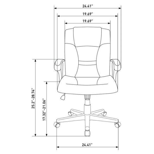 Ruzzi Mid-Back Manager's Chair， Black， BIFMA Certified