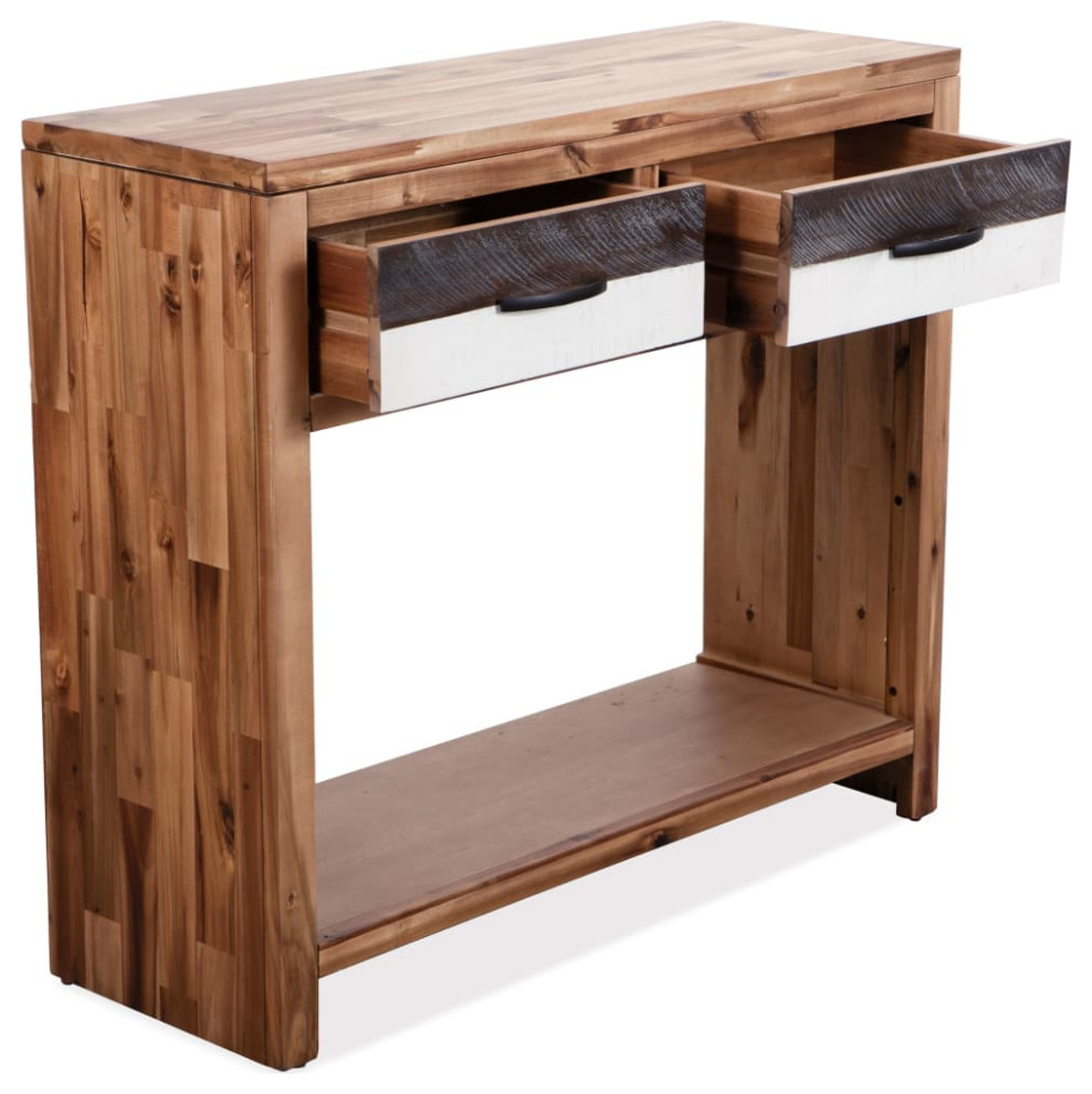 vidaXL Console Table Entryway Table Hallway Narrow Side Table Solid Acacia Wood   Rustic   Console Tables   by VirVentures  Houzz